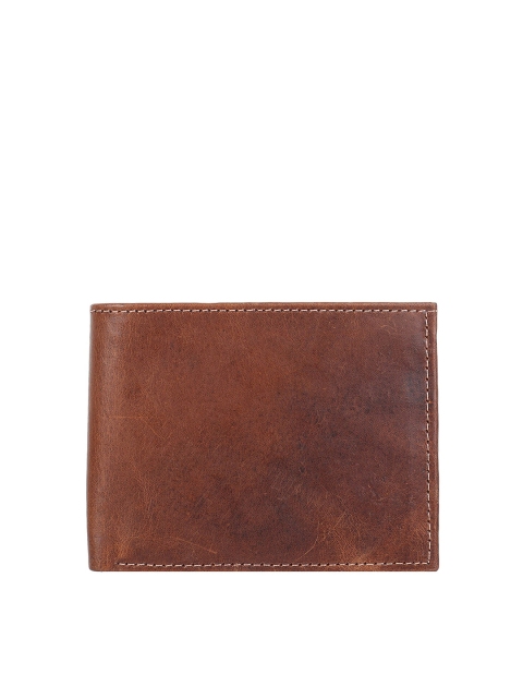 

Swiss Design Men Tan Brown Solid Leather Two Fold Wallet