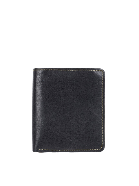 

Swiss Design Men Black & Brown Leather Two Fold Wallet