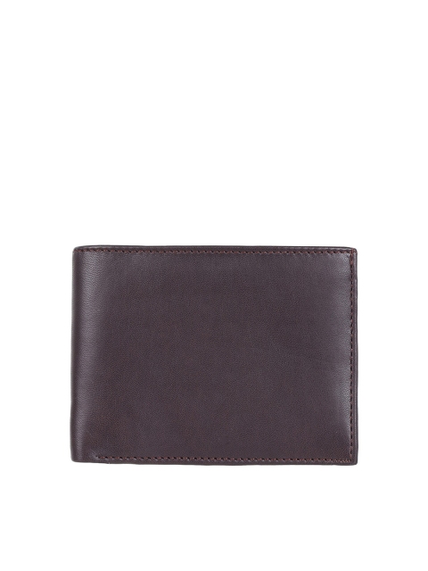 

Swiss Design Men Brown Textured Leather Two Fold Wallet