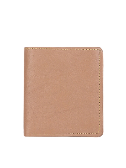 

Swiss Design Men Cream-Coloured Leather Two Fold Wallet