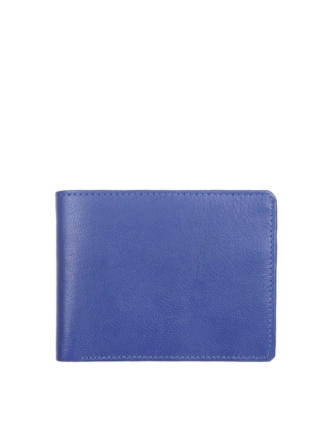 

Swiss Design Men Blue Textured Leather Two Fold Wallet