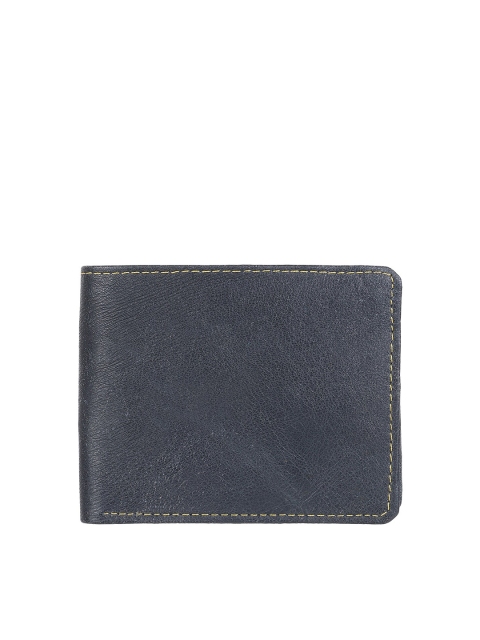 

Swiss Design Men Black Textured Leather Two Fold Wallet
