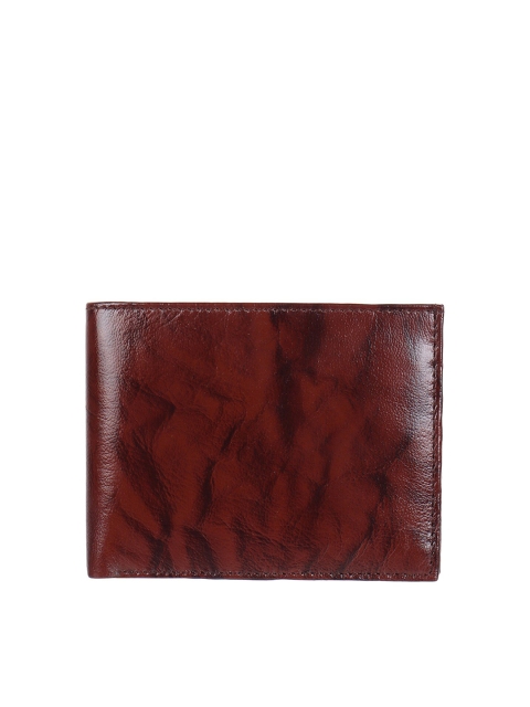

Swiss Design Men Brown Printed Leather Two Fold Wallet