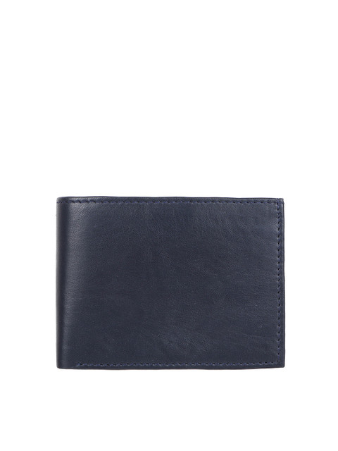 

Swiss Design Men Navy Blue Leather Two Fold Wallet