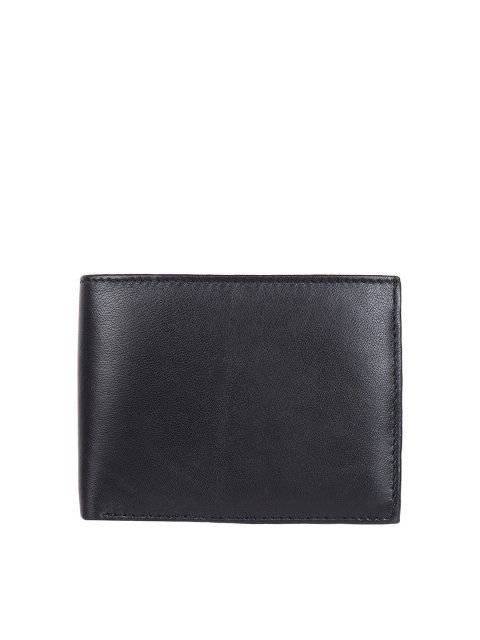 

Swiss Design Men Black Textured Leather Two Fold Wallet