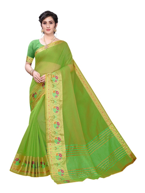 

Pisara Green & Fuchsia Zari Silk Cotton Kota Saree