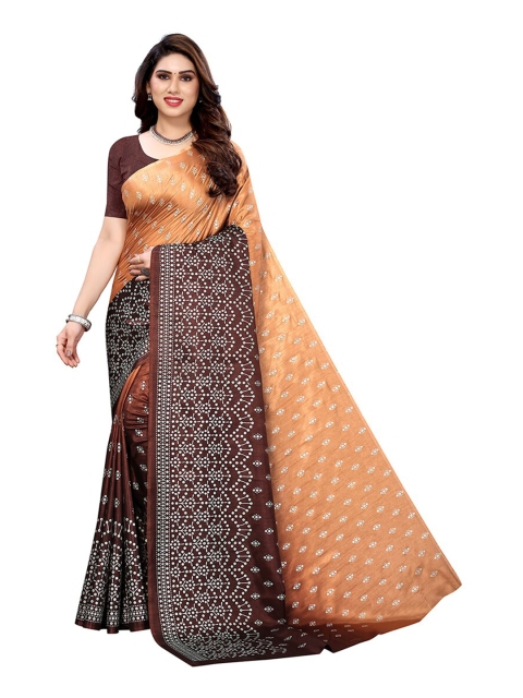 

Pisara Rust & Brown Ethnic Motifs Silk Cotton Saree