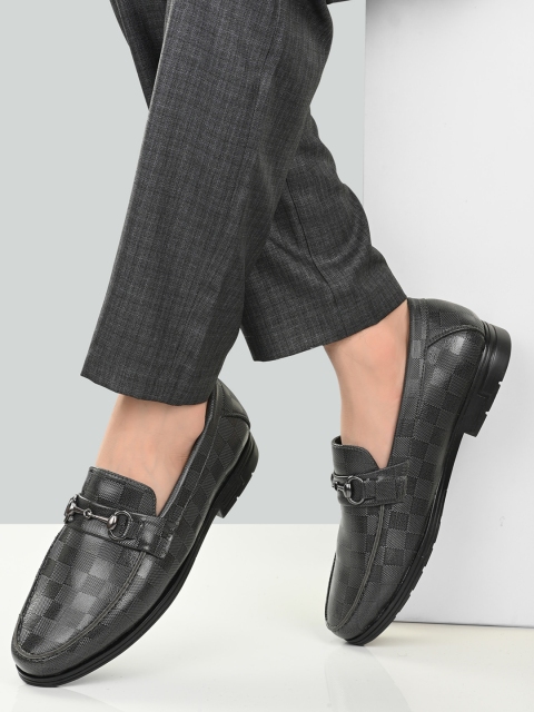

AfroJack Men Grey Horsebit Loafers