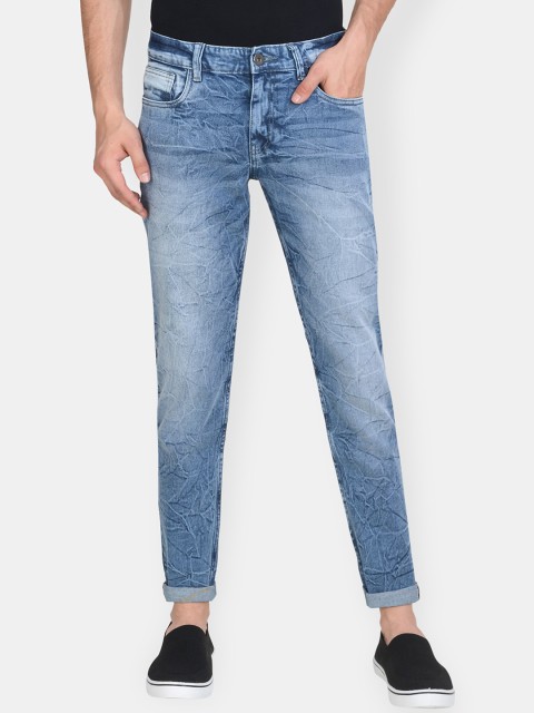 

Jean Cafe Men Blue Jean Slim Fit Low Distress Heavy Fade Jeans