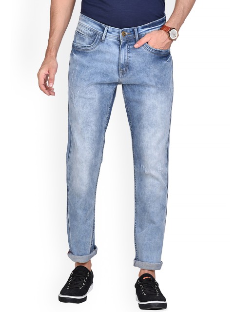 

Jean Cafe Men Blue Jean Slim Fit Low Distress Heavy Fade Jeans
