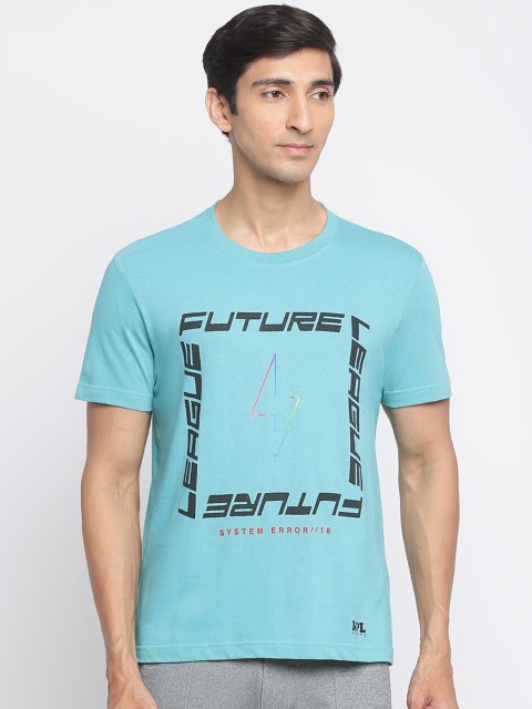 

MPL SPORTS Men Sea Green Typography Printed Cotton T-shirt