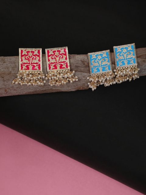 

SOHI Multicoloured Contemporary Jhumkas Earrings, Multi