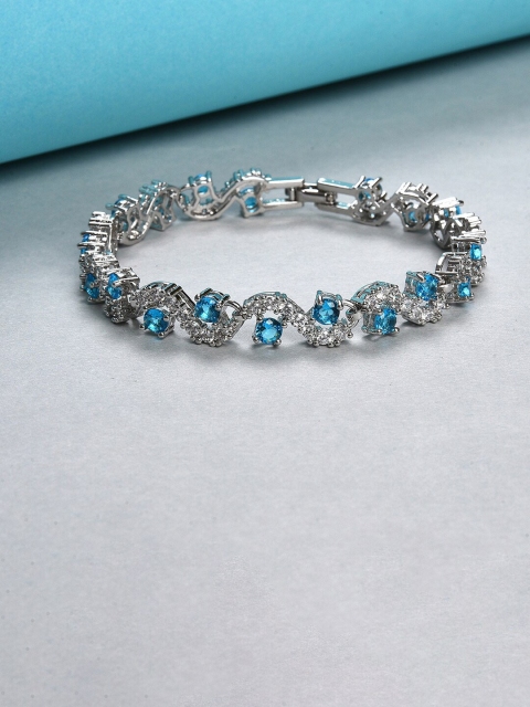

SOHI Women Blue Silver-Plated Bangle-Style Bracelet