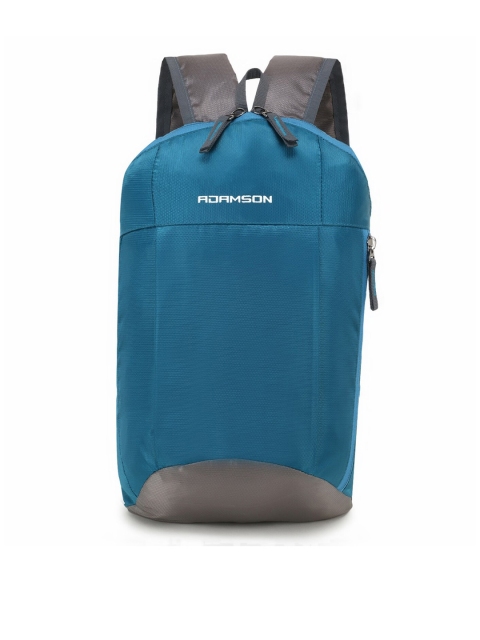 

ADAMSON Unisex Blue & Grey Backpack with Hip Strap