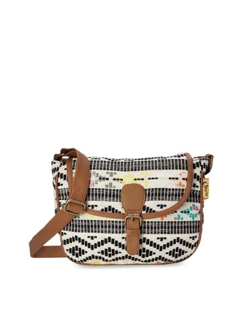 

Kanvas Katha Multicoloured Geometric Structured Sling Bag, Multi