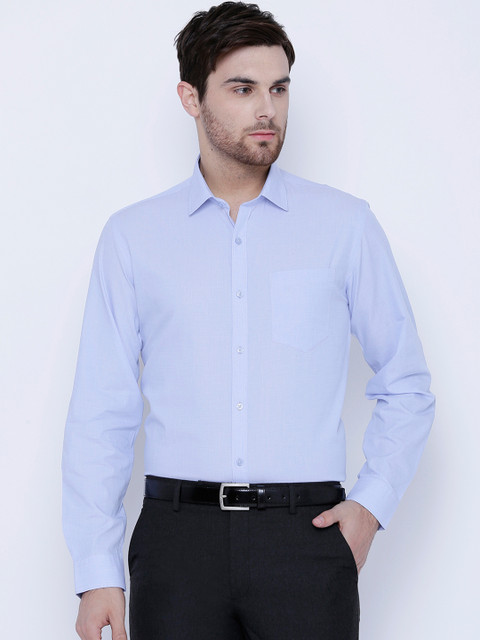 

Black coffee Men Blue Slim Fit Solid Formal Shirt