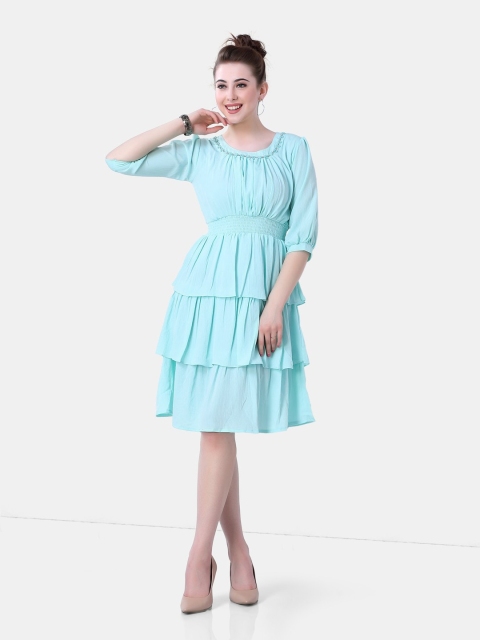 

POPLINS Sea Green Layered Georgette Dress