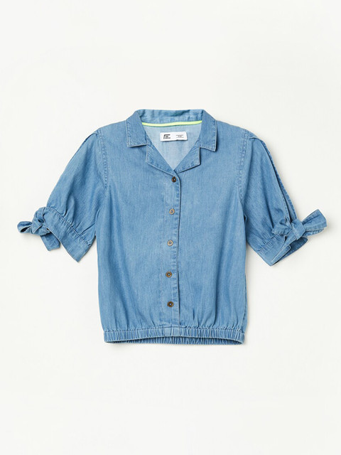 

Fame Forever by Lifestyle Girls Blue Pure Cotton Shirt Style Top