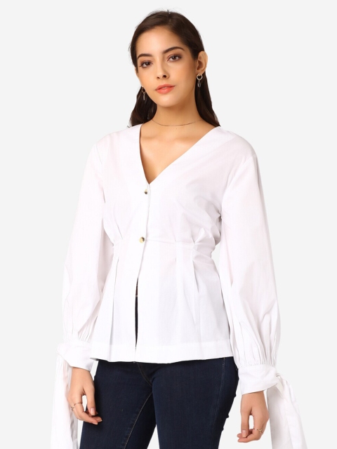 

Alaya By Stage3 White Bishop Sleeves Top
