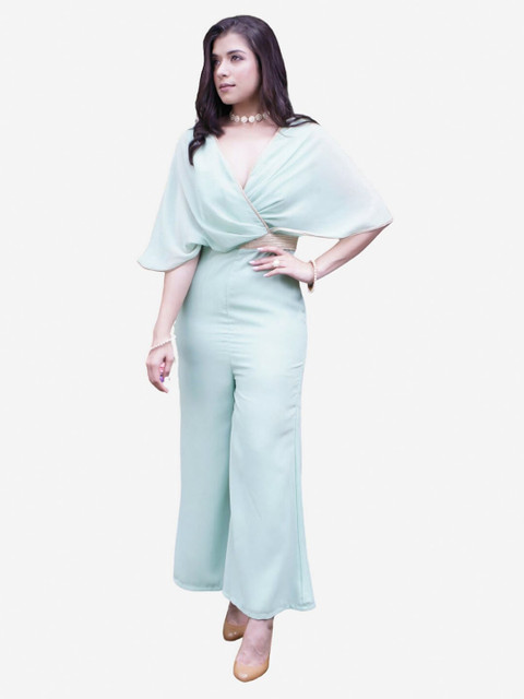 

Alaya By Stage3 Green Georgette Draped Jumpsuit