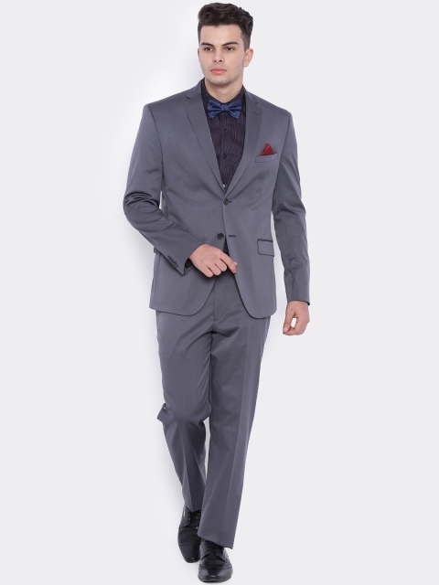 

SUITLTD Grey Patterned Slim Fit Formal Suit