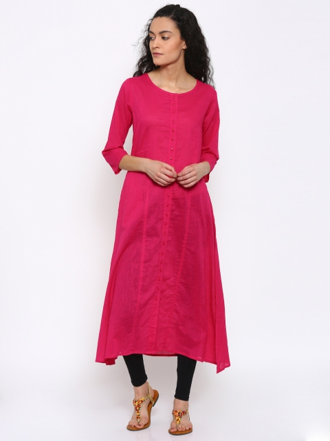 

RANGMANCH BY PANTALOONS Women Pink Solid A-Line Kurta