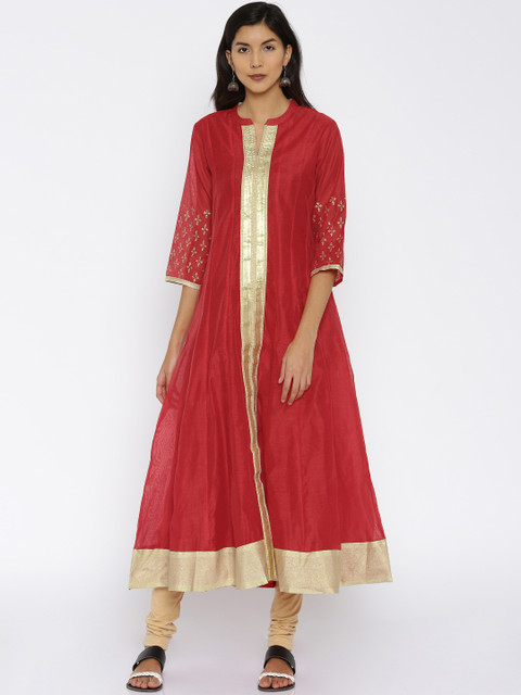 

RANGMANCH BY PANTALOONS Women Red Anarkali Kurta