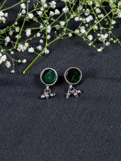 

creyons by mansi Silver-Toned Circular Studs Earrings