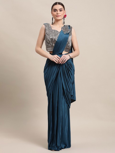 

Grancy Blue Embellished Ready to Wear Saree