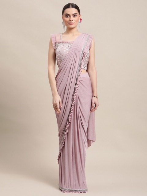 

Grancy Pink Embellished Ready to Wear Saree