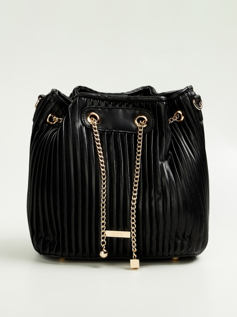 

CODE by Lifestyle Black Textured Bucket Sling Bag