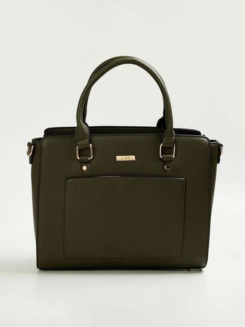 

CODE by Lifestyle Olive Green Oversized Structured Handheld Bag
