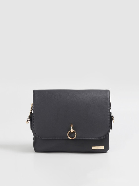 

CODE by Lifestyle Black Structured Sling Bag