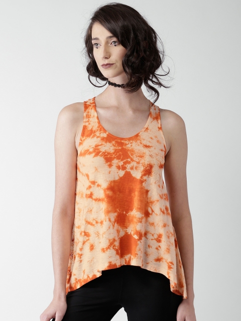 

LOVE GEN Women Orange Printed Tank Top