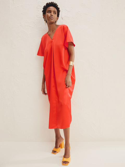 

H&M Orange V-Neck Kaftan Dress