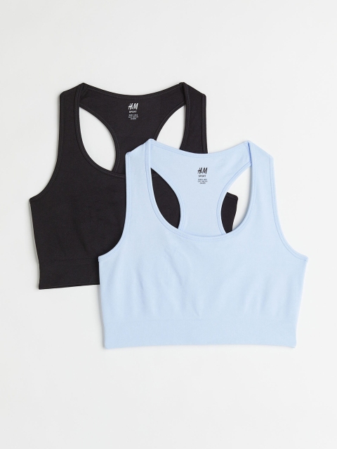 

H&M Black & Blue 2-Pack Light Support Bras