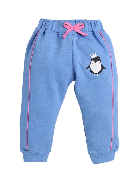 

Hopscotch Girls Blue Printed Pure Cotton Joggers