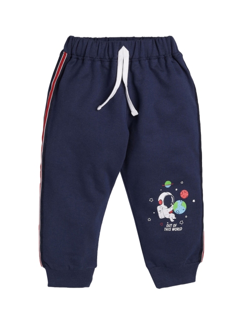 

Hopscotch Boys Navy Blue Solid Joggers
