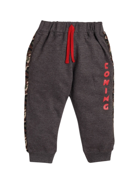 

Hopscotch Boys Black Typography Printed Joggers