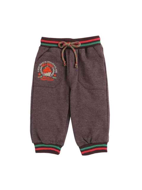 

Hopscotch Boys Brown Solid Pure Cotton Joggers