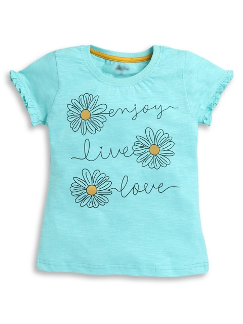 

Hopscotch Girls Blue Printed T-shirt