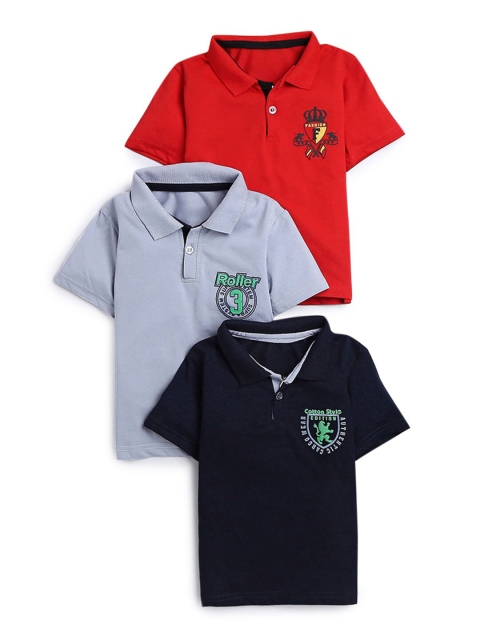 

Hopscotch Boys Pack Of 3 Pure Cotton T-shirts, Grey