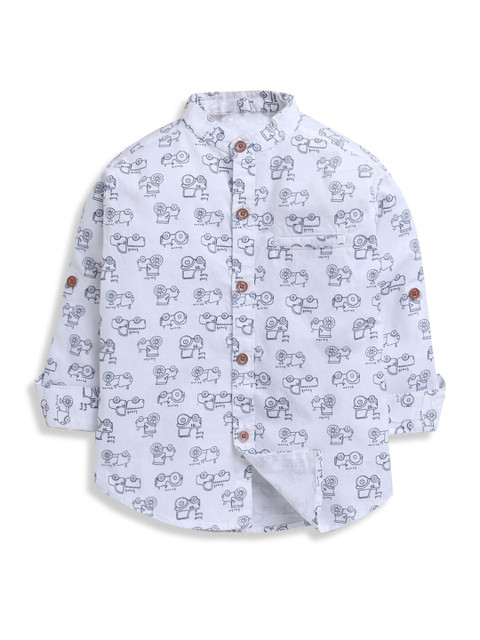 

Hopscotch Boys White Relaxed Casual Shirt