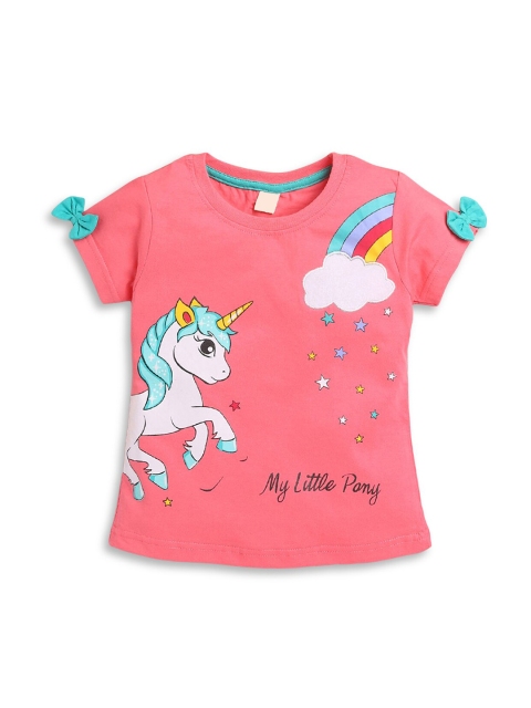 

Hopscotch Girls Pink Printed T-shirt