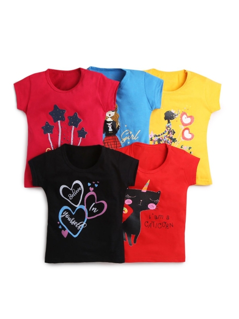 

Hopscotch Girls Multicoloured 5 Printed T-shirt, Multi