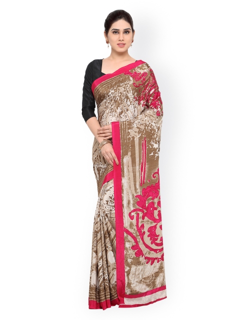 

Saree mall Brown Silk & Crepe Printed Saree