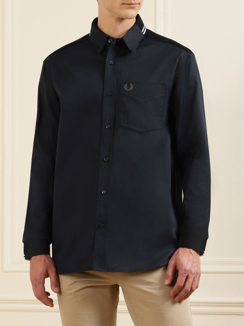 

Fred Perry Men Navy Blue Solid Casual Shirt