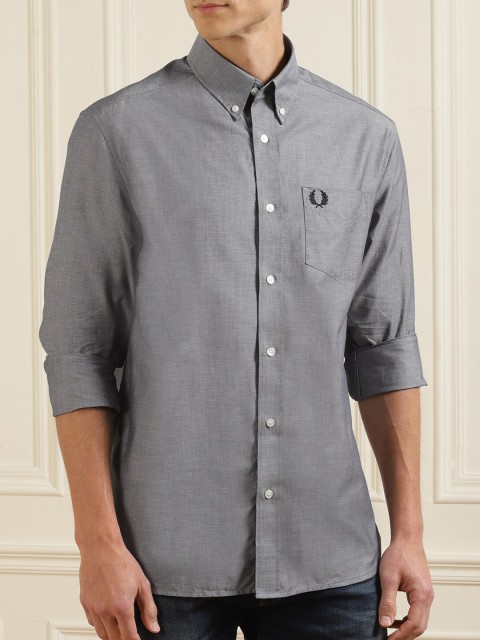 

Fred Perry Men Black Cotton Casual Shirt