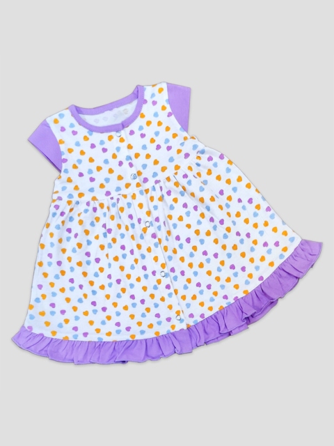 

Born Babies Girls Purple Cotton A-Line Dress