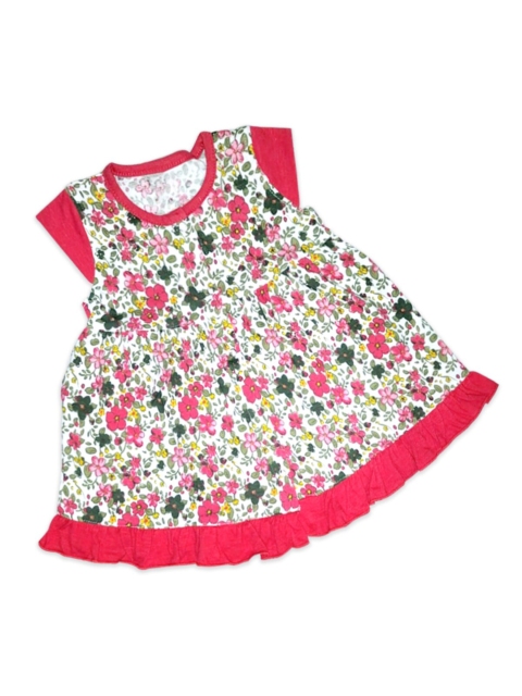 

Born Babies Multicoloured Floral Cotton A-Line Dress, Multi